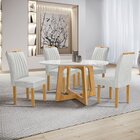 Conjunto Mesa Arizona 120cm Com 4 Cadeiras Arizona Tampo Redo