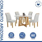 Conjunto Mesa Arizona 120cm Com 4 Cadeiras Arizona Tampo Redo