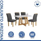 Conjunto Mesa Arizona 120cm Com 4 Cadeiras Arizona Tampo Smar