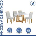 Conjunto Mesa Arizona 120cm Com 4 Cadeiras Arizona Tampo Smar