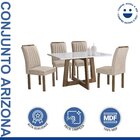 Conjunto Mesa Arizona 120cm Com 4 Cadeiras Arizona Tampo Smar