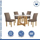 Conjunto Mesa Arizona 120cm Com 4 Cadeiras Canela Tampo Redon