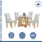 Conjunto Mesa Arizona 120cm Com 4 Cadeiras Canela Tampo Redon