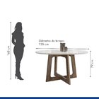 Conjunto Mesa Arizona 120cm Com 4 Cadeiras Canela Tampo Redon