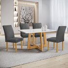 Conjunto Mesa Arizona 120cm Com 4 Cadeiras Canela Tampo Smart