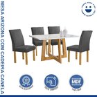 Conjunto Mesa Arizona 120cm Com 4 Cadeiras Canela Tampo Smart