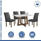 Conjunto Mesa Arizona 120cm Com 4 Cadeiras Canela Tampo Smart