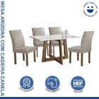 Conjunto Mesa Arizona 120cm Com 4 Cadeiras Canela Tampo Smart
