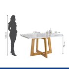 Conjunto Mesa Arizona 120cm Com 4 Cadeiras Canela Tampo Smart