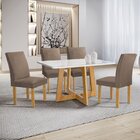 Conjunto Mesa Arizona 120cm Com 4 Cadeiras Canela Tampo Smart