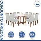 Conjunto Mesa Arizona 135cm Com 8 Cadeiras Arizona Tampo Slim