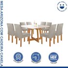 Conjunto Mesa Arizona 135cm Com 8 Cadeiras Canela Tampo Slim