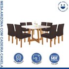 Conjunto Mesa Arizona 135cm Com 8 Cadeiras Canela Tampo Slim