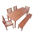 Conjunto Mesa, Banco E 4 Cadeiras Madeira Maciça  Madeira