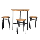 Conjunto de Mesa com Cadeiras para Jardim 76x70cm Fenix 4 peças Alumínio Tampo de Madeira Marrom Metalnew