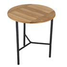 Conjunto de Mesa com Cadeiras para Jardim 76x70cm Fenix 4 peças Alumínio Tampo de Madeira Marrom Metalnew