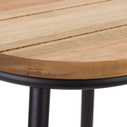 Conjunto de Mesa com Cadeiras para Jardim 76x70cm Fenix 4 peças Alumínio Tampo de Madeira Marrom Metalnew