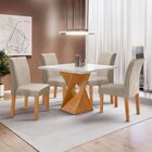 Conjunto Mesa Barcelona 100cmx100cm 4 Cadeiras Espanha Tampo