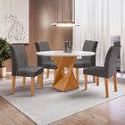 Conjunto Mesa Barcelona 100cmx100cm 4 Cadeiras Espanha Tampo