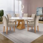 Conjunto Mesa Barcelona 120cmx120cm 6 Cadeiras Espanha Tampo