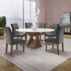 Conjunto Mesa Barcelona 120cmx120cm 6 Cadeiras Espanha Tampo