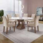 Conjunto Mesa Barcelona 120cmx120cm 6 Cadeiras Espanha Tampo