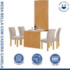 Conjunto Mesa Bella Ripada 120cm Com 4 Cadeiras Canela Tampo