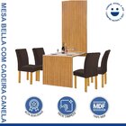 Conjunto Mesa Bella Ripada 120cm Com 4 Cadeiras Canela Tampo