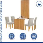 Conjunto Mesa Bella Ripada 120cm Com 4 Cadeiras Canela Tampo