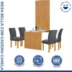 Conjunto Mesa Bella Ripada 120cm Com 4 Cadeiras Canela Tampo