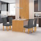 Conjunto Mesa Bella Ripada 120cm Com 4 Cadeiras Canela Tampo