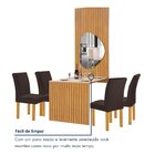 Conjunto Mesa Bella Ripada 120cm Com Painel Espelhado Tampo B