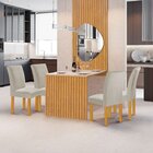 Conjunto Mesa Bella Ripada 120cm Com Painel Espelhado Tampo B