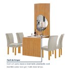 Conjunto Mesa Bella Ripada 120cm Com Painel Espelhado Tampo B