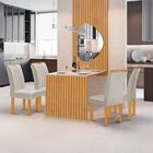 Conjunto Mesa Bella Ripada 120cm Com Painel Espelhado Tampo B