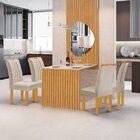 Conjunto Mesa Bella Ripada 120cm Com Painel Espelhado Tampo B