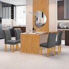 Conjunto Mesa Bella Ripada 120cm Com Painel Espelhado Tampo B