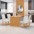 Conjunto Mesa Bella Ripada 120cm Com Painel Espelhado Tampo B