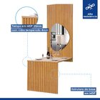 Conjunto Mesa Bella Ripada 120cm Com Painel Espelhado Tampo B