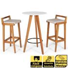 Conjunto Mesa Bistrô Alta Redonda Murilo 70cm Branca Com 2 Ba