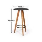 Conjunto Mesa Bistrô Alta Redonda Murilo 70cm Preta Com 2 Ban