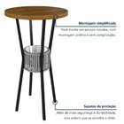 Conjunto Mesa Bistrô Bar Tampo Madeira Maciça Ripado 70cm Com
