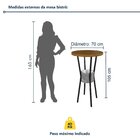 Conjunto Mesa Bistrô Bar Tampo Madeira Maciça Ripado 70cm Com