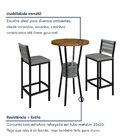 Conjunto Mesa Bistrô Bar Tampo Madeira Maciça Ripado 70cm Com