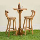 Conjunto Mesa Bistrô Com 2 Banqueta Alta Girafa Madeira Maciça