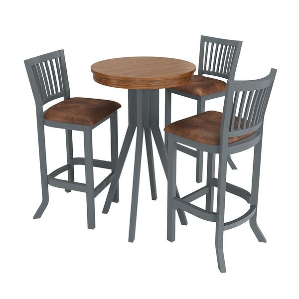 Conjunto Mesa Bistrô Com 3 Banquetas Sevilha Cinza