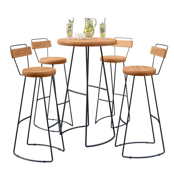 Conjunto Mesa Bistrô Com 4 Banquetas Aérea Gourmet Aurora