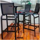 Conjunto Mesa Bistrô Com 4 Banquetas Para Área Externa - Preto