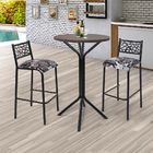 Conjunto Mesa Bistrô Com Tampo Amêndoa E 02 Banquetas Dani Pr