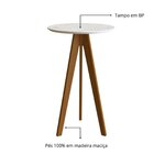 Conjunto Mesa Bistrô Com Tampo Redondo Em Bp Marmore, Pés Mad